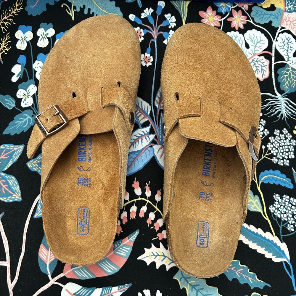 Birkenstock Boston suede clog size 39 wide soft footbed